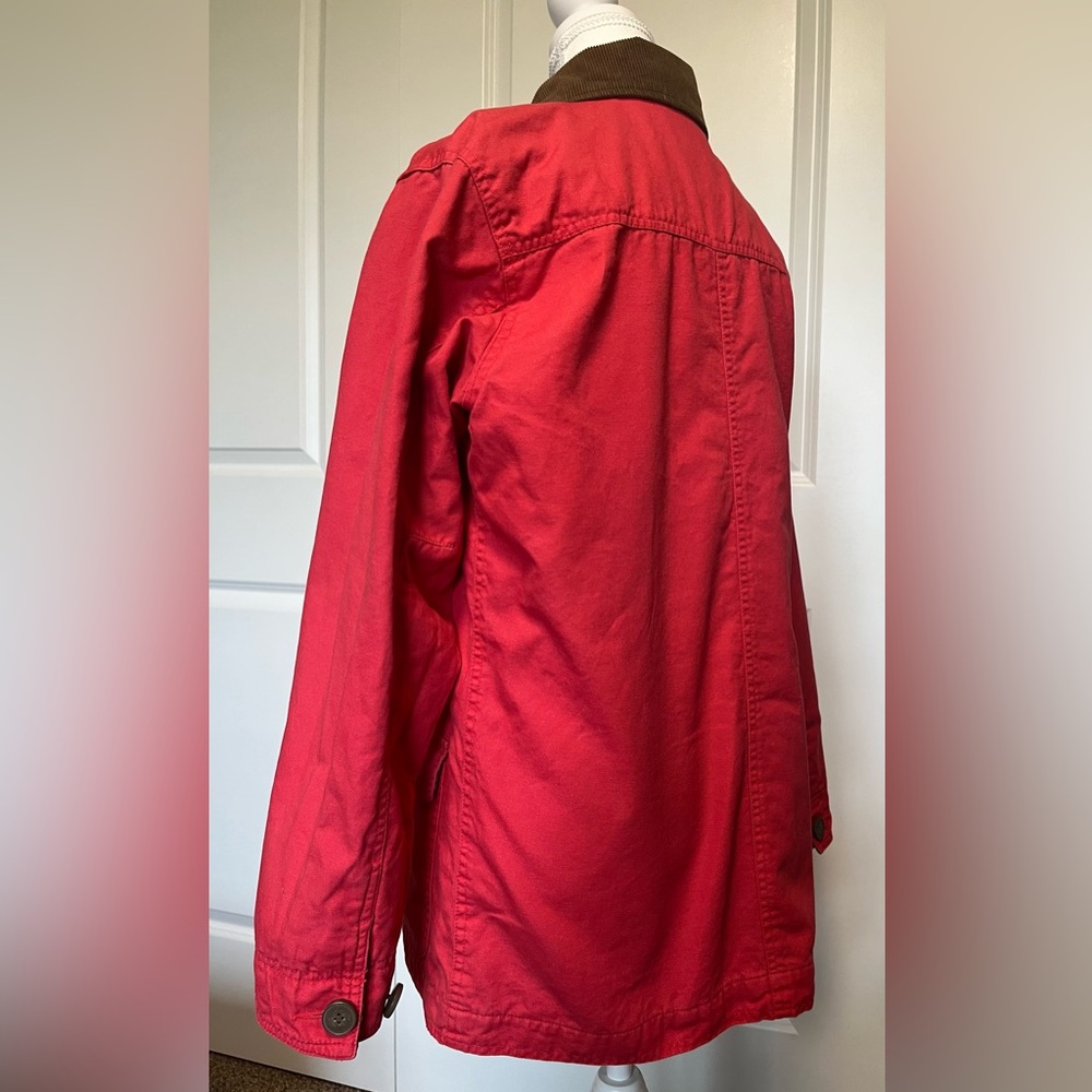 Vintage Gander Mountain Chore Field Barn Red Canvas Coat Jacket Women S corduroy - Picture 4 of 16